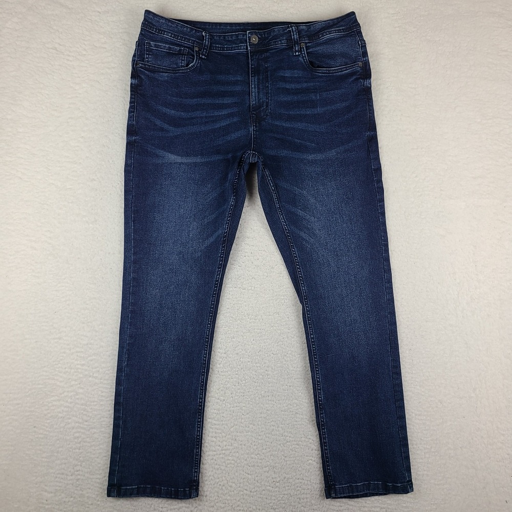 The Perfect Jeans Mens 38x30 Blue Slim Fit Dark Wash TPJ NYC Denim